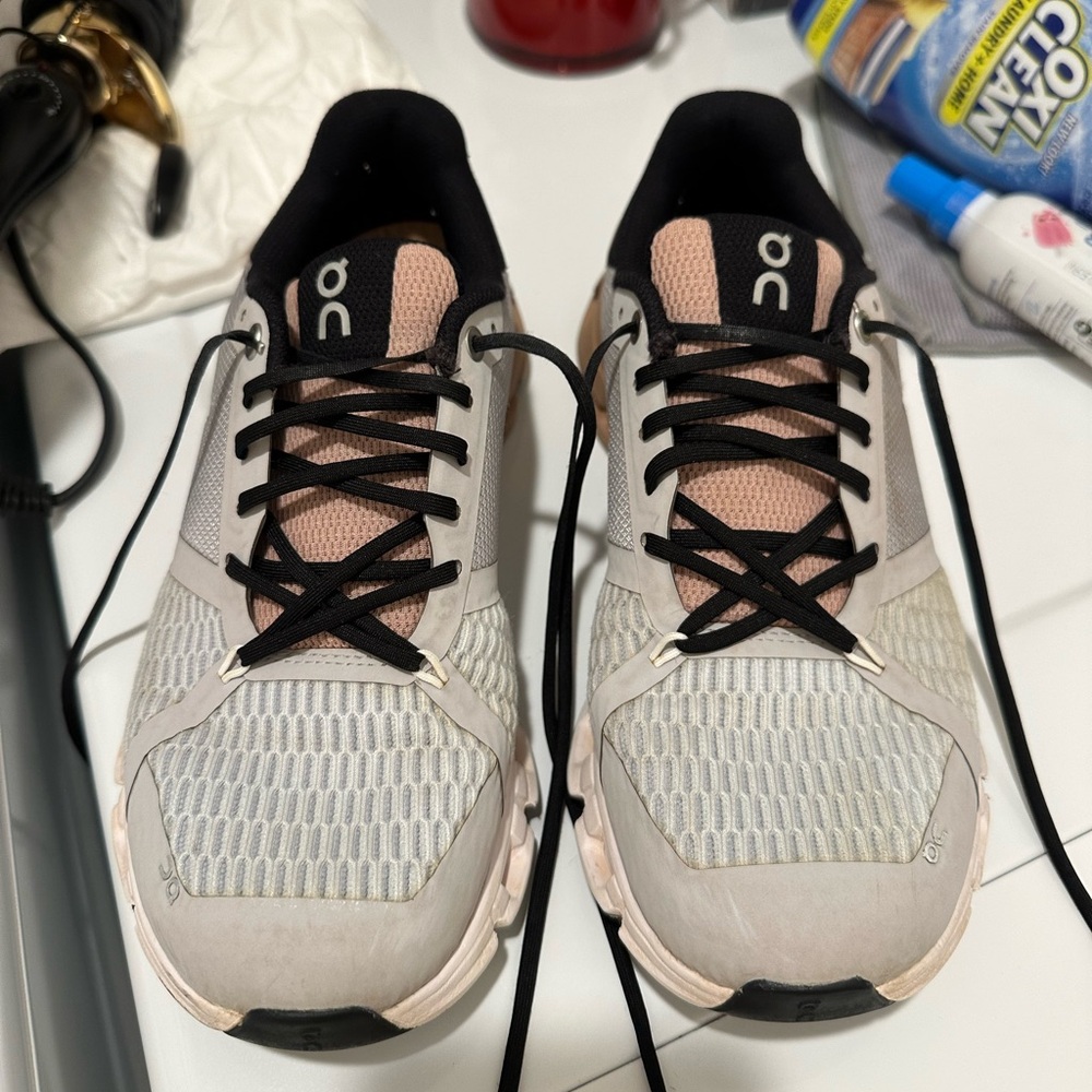 OnCloud Running Women's Black, White, and Tan Shoes